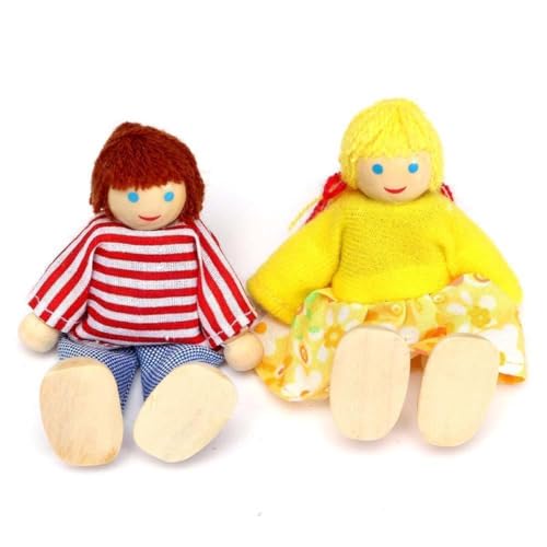 IMIKEYA Holzpuppen Cartoon Familienpuppen Für Ideales Puppenhaus Zufällige Farben IMIKEYA Holzpuppen Cartoon Familienpuppen Für Ideales Puppenhaus Zufällige Farben von IMIKEYA