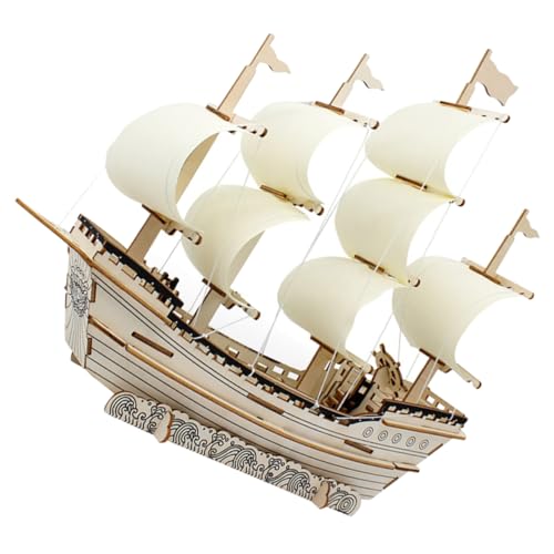 IMIKEYA Holzpuzzle Segelboot Modellbausatz aus Holz DIY Puzzle für Erwachsene Dekoratives Segelschiff Bastelset Langlebiges Holzspielzeug für Büro und Wohnzimmer von IMIKEYA
