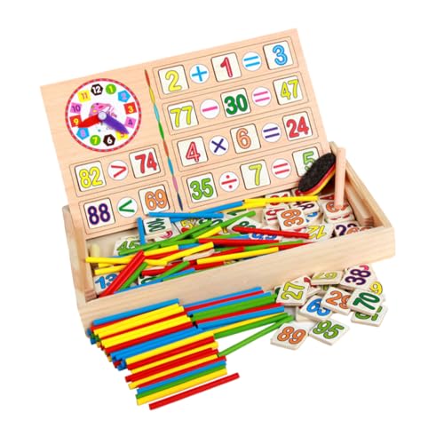 IMIKEYA Intelligenzentwicklungsspielzeug Für Jungen Und Mädchen Mathe-Stick Holzblöcke Zähl- Und Zahlenspielzeug Frühkindliches Bildungsset von IMIKEYA