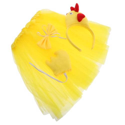 IMIKEYA Hühner Kostüm mit Haarreif Schleife und Tüllrock Weiches Material Vielseitig für Halloween Geburtstagsfeiern und Tier Cosplay Gelb IMIKEYA Hühner Kostüm mit Haarreif Schleife und Tüllrock Weiches Material Vielseitig für Halloween Geburtstagsfeiern und Tier Cosplay Gelb von IMIKEYA