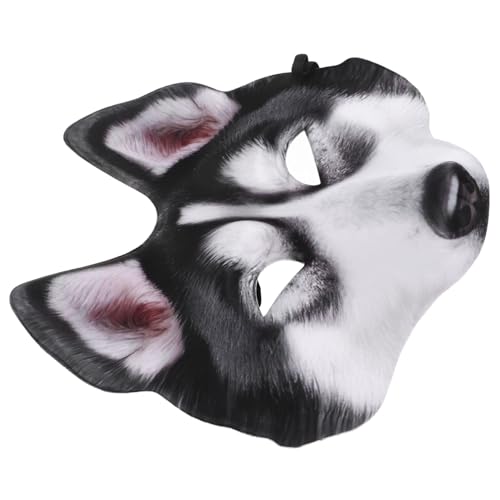 IMIKEYA Husky Maske Echte Halloween Dekoration Pelzige Halloween Maske Welpenmaske Erwachsene Halloween Tiermaske Hunde Wildtierkostüm Lustige Kunstwolf Tierkopfmaske Süßes Party von IMIKEYA