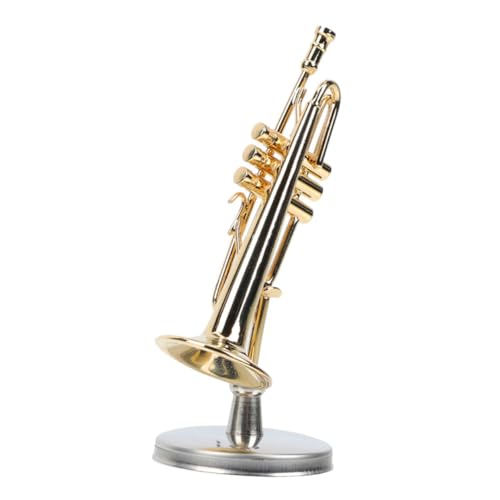IMIKEYA Instrumentenmodell Ornamente Mini Musikinstrument Trompete Instrument Trompete Für Trompeten Dekoratives Kleines Mini Trompetenmodell Exquisites Puppenhaus Mini Trompete von IMIKEYA