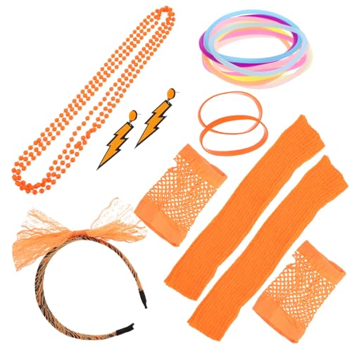 IMIKEYA Jahre Party Kostüm Zubehör Set für Damen Retro Haarband Halskette und Armband Strapazierfähiges Accessoire Set für Halloween Bühnenauftritte und Mottopartys von IMIKEYA