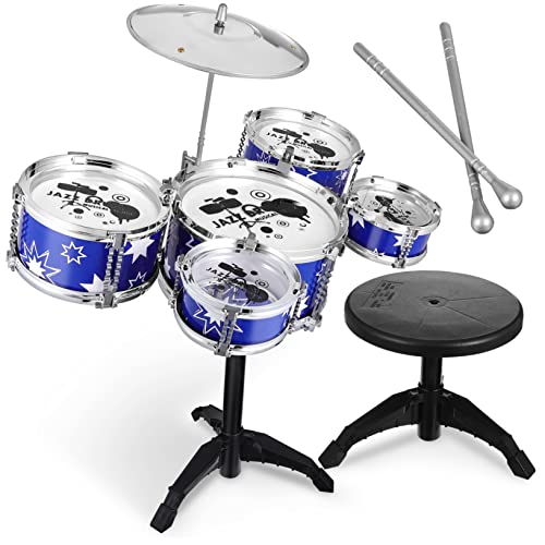 IMIKEYA Jazz Schlagzeug Set Für Teilige Trommel Mit Hocker Musikinstrumente Für Kleinkinder Schlagzeug Für Jungen Für Kleine Musiker von IMIKEYA