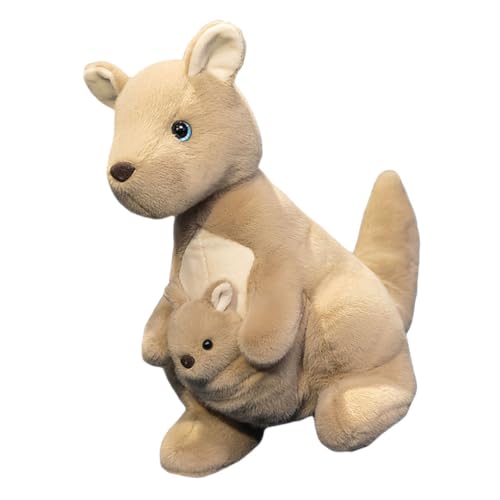 IMIKEYA Känguru-Plüschtier Puppe für Ausgestopfte Plüschtiere Stofftier Flauschiges Tier gefälschtes Tier Kleiner Känguru-Plüsch Kuscheltier Tiere Plüsch PP Baumwolle Khaki von IMIKEYA