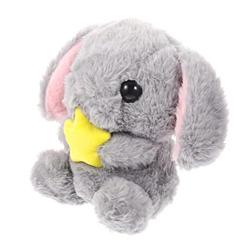 IMIKEYA Kaninchen mit Hängeohren Hasen Kuscheltier hasenkuscheltiere Hasen stofftier Hasen plüschtier Hasen ausgestopfter Hase Karikatur gefülltes Kaninchen PP Baumwolle Grey von IMIKEYA
