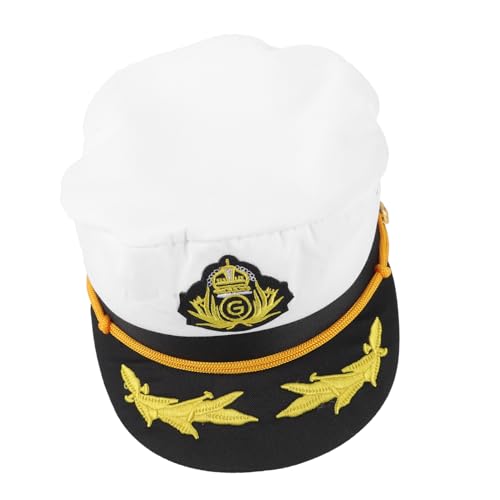 IMIKEYA Kapitänsmütze für Erwachsene Verstellbar Elegantes Design für Cosplay und Partys Weichem Atmungsaktivem Material mit Dekorativem Stickmuster von IMIKEYA