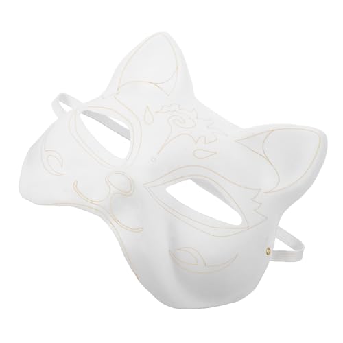 IMIKEYA Katzenmaske Unbemalt Leere Maskerademasken DIY Bemalbare Kostüm-Cosplay-Maske Karnevalsmasken Venezianische Masken Unbemalte Zellstoffmasken von IMIKEYA