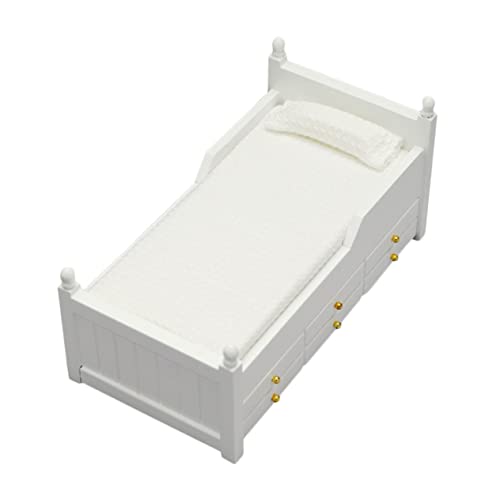 IMIKEYA Klassisches Weißes Bett Mit Schublade Puppenhaus Dekoration Ideales Zubehör Für Miniaturzimmer Und Schlafzimmer Szenen IMIKEYA Klassisches Weißes Bett Mit Schublade Puppenhaus Dekoration Ideales Zubehör Für Miniaturzimmer Und Schlafzimmer Szenen von IMIKEYA