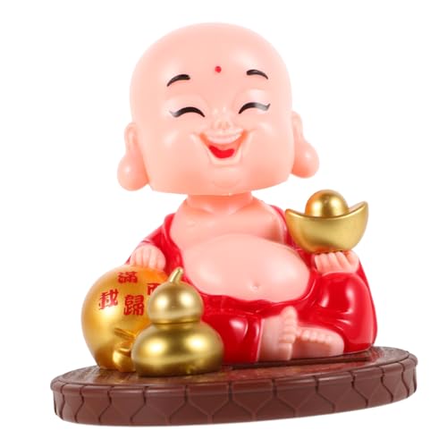 IMIKEYA Kleine Mönchsfigur Ornamente Auto Winzige Kleine Armaturenbrett Dekoration Zen Nickend Solarbetrieben Für Den Innenbereich Für Den Kopf Süße Chinesische Kleine Buddha von IMIKEYA