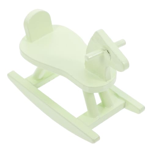 IMIKEYA Kleines Holzpferd Spielzeugpuppe Das Miniatur Schaukelpferd Modell 112 Schaukelpferd Stuhl Hellgrün Birke von IMIKEYA