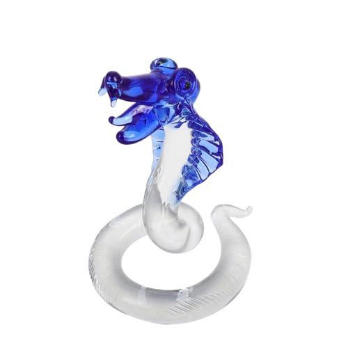 IMIKEYA Königskobra-Ornament Tierfigurenhandwerk Schlangenfiguren- Cartoon-schlangenstatue Kristalltier Mini-kristallfiguren Kleine Figuren Mini-schlangenfiguren Kristallschlange Glas von IMIKEYA