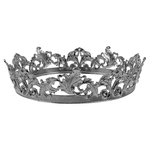 IMIKEYA Königskrone und Tiara für Erwachsene, schwarz, Vintage-Königskrone, Kostüm-Requisite, Geburtstags-Kopfbedeckung für Männer und Frauen, Halloween-Party-Dekorationen, Abschlussball-Zubehör von IMIKEYA