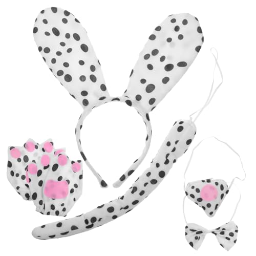 IMIKEYA Kostüm Set Teilig Hundeohren Haarreif mit Schleife und Handschuhen Rutschfestes Party Haarschmuck Accessoire für Rollenspiele und Geburtstagsfeiern von IMIKEYA