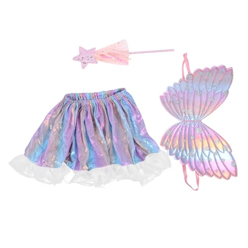 IMIKEYA Kostüm Set Teilig mit Verstellbarem Rock und Zauberstab Leuchtendes Accessoire für Rollenspiele Verkleidung Junge Mädchen für Party und Bühnenauftritte von IMIKEYA