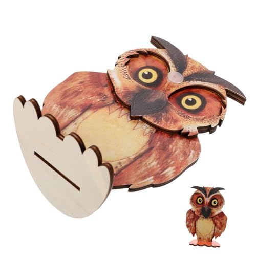 IMIKEYA Kreativer Holz brillenständer Eulenform Tierischer Eyewear Organizer Tischdekoration Praktische Brillenaufbewahrung für Schreibtisch und Zuhause von IMIKEYA