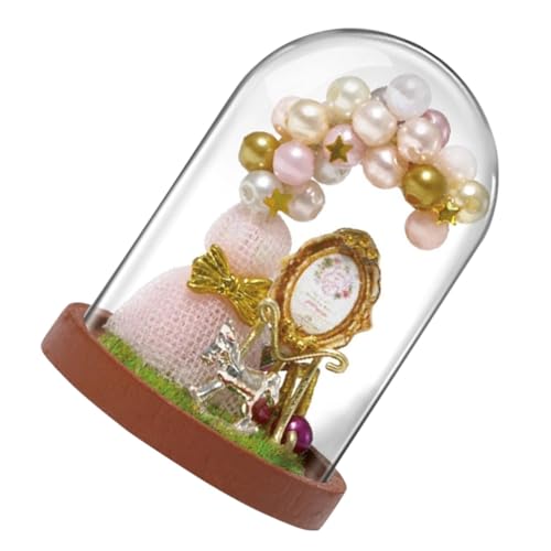 IMIKEYA Kreatives handgefertigtes Hut -Modell Miniatur winzig erste klein Mini- -Bausatz Mini-Hausbausatz Mini-Bausatz Mini-Hausverzierung Plastik Rosa von IMIKEYA