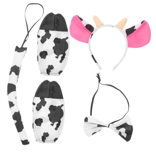 IMIKEYA Kuh Kostüm Set Teilig Hörner Stirnband Fliege für Halloween Karneval Cosplay Party Zubehör Niedliches Kuh Kostüm Accessoire für Mädchen IMIKEYA Kuh Kostüm Set Teilig Hörner Stirnband Fliege für Halloween Karneval Cosplay Party Zubehör Niedliches Kuh Kostüm Accessoire für Mädchen von IMIKEYA