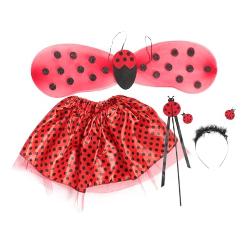 IMIKEYA Ladybug Kostüm für Mädchen Teiliges Party und Bühnenoutfit mit Tüllrock Flügel Stirnband und Zauberstab Buntes Marienkäfer Verkleidungsset für Karneval und Geburtstag IMIKEYA Ladybug Kostüm für Mädchen Teiliges Party und Bühnenoutfit mit Tüllrock Flügel Stirnband und Zauberstab Buntes Marienkäfer Verkleidungsset für Karneval und Geburtstag von IMIKEYA