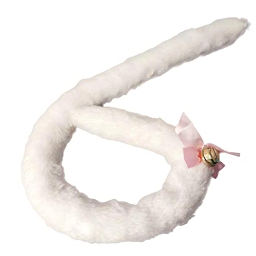 IMIKEYA Langer Plüsch Katzenschwanz mit Abnehmbarer Glocke und Schleife Cosplay Zubehör für Katzenkostüme Halloween und Themenpartys Weiß IMIKEYA Langer Plüsch Katzenschwanz mit Abnehmbarer Glocke und Schleife Cosplay Zubehör für Katzenkostüme Halloween und Themenpartys Weiß von IMIKEYA