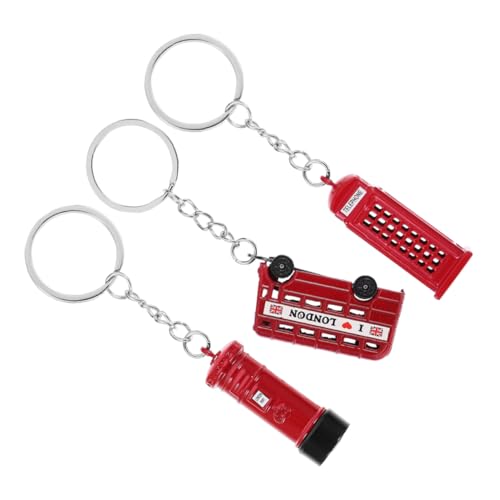 IMIKEYA London-souvenir-schlüsselanhänger – 3 Stück Britische Bus-telefonzelle Und Briefkasten-schlüsselanhänger – Reise-andenken-schlüsselanhänger Für Freunde Und Familie von IMIKEYA