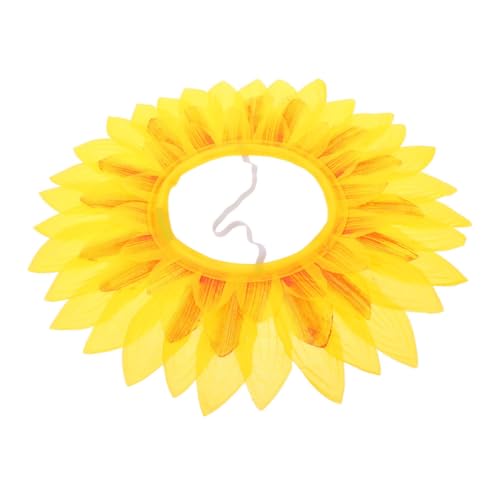 IMIKEYA Lustige Gesichtsmaske Sonnenblumen-Kopfbedeckung Kostüm Lustige Kopfbedeckung Sonnenblume Kopfbedeckung Blumenhut lustiger Sonnenblumen-Kopfschmuck Partyzubehör Seidentuch Yellow von IMIKEYA