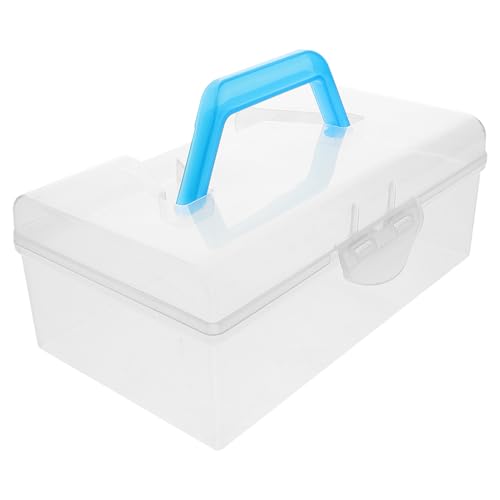 IMIKEYA Mahjong-Box multifunktionale aufbewahrungsbox Mahjong Aufbewahrungsbox Aufbewahrungsbehälter mit Deckel Tragekoffer aus Kunststoff mit Tragegriff Plastik Transparent von IMIKEYA