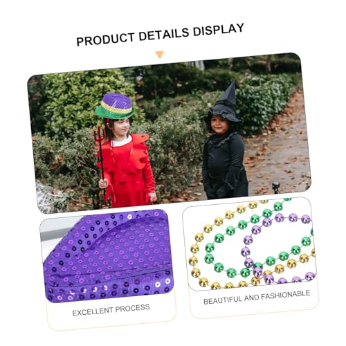 IMIKEYA Mardi Gras Party Teilig Pailletten Hut Krawatte Halskette Karneval Kostüm Zubehör Damen Herren von IMIKEYA