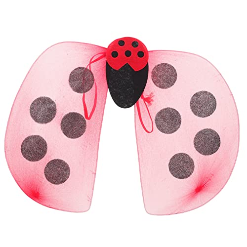 IMIKEYA Marienkäfer Flügel Kostüm Bunte Leichte Ladybug Fairy Wings Bequeme Stoffflügel für Mädchen Vielseitig für Karneval Halloween Geburtstagsfeiern und Cosplay Zufällige Farbe von IMIKEYA