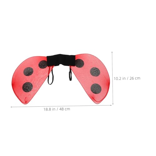 IMIKEYA Marienkäfer Flügel aus Mesh Leichtes Bequemes Party Kostümzubehör für Mädchen Geeignet für Halloween Geburtstag Hochzeit und Thematische Kinderfeste von IMIKEYA