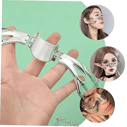IMIKEYA Metal Halbgesichtsmaske aus Robustem Metall Unregelmäßiges Design Bequeme Masquerade Maske für Frauen Vielseitig für Fasching Halloween Steampunk und Party Geeignet von IMIKEYA