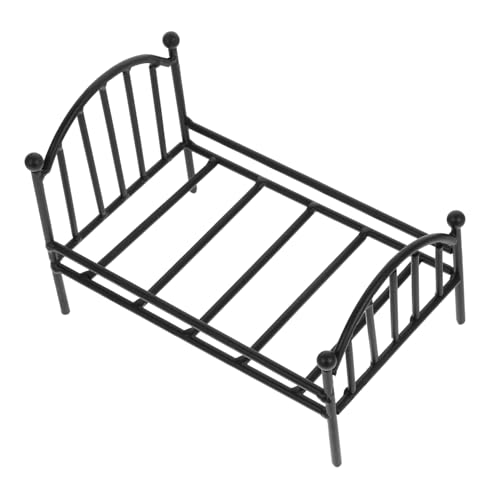 IMIKEYA Metall Puppenbett Für Schlafzimmer Winziges Möbelmodell Schwarzes Design Für Kinderzimmer Dekoration Und Puppenhaus Zubehör IMIKEYA Metall Puppenbett Für Schlafzimmer Winziges Möbelmodell Schwarzes Design Für Kinderzimmer Dekoration Und Puppenhaus Zubehör von IMIKEYA
