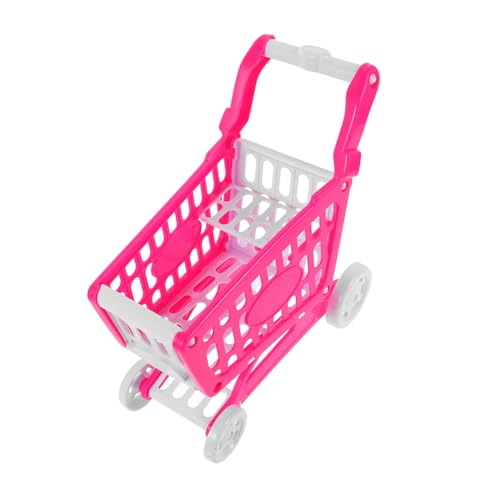 IMIKEYA Mini-Einkaufswagen- Einkaufskorb für Lebensmittelgeschäft Mobilität klein Puppe einkaufswagen mini einkaufswagen Süßigkeitenwagen Kinderwagen Plastik Rosa von IMIKEYA