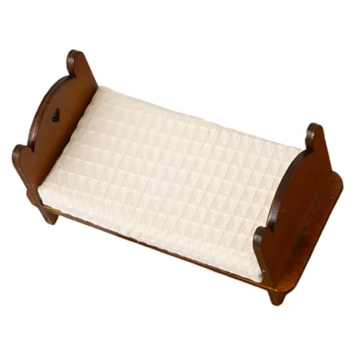 IMIKEYA Mini Einzelbett Möbel Miniatur Bett Puppenhaus Bett Puppenhausbett Holz Kaffee IMIKEYA Mini Einzelbett Möbel Miniatur Bett Puppenhaus Bett Puppenhausbett Holz Kaffee von IMIKEYA