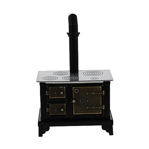 IMIKEYA Mini-Eisenofen gehrungswinkel filges puppenstubenmöbel Miniaturmöbel Dollhouse Furniture Mini-Kochherd Mini-Kochbank Kinderspielzeug Mini- -Szenen-Layout Mini-Hauskochbank Black von IMIKEYA