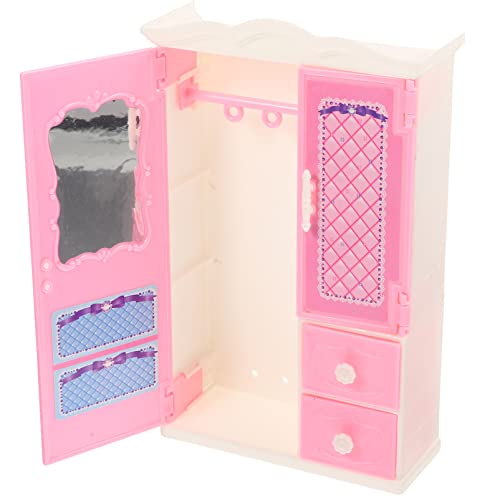 IMIKEYA Mini Kleiderschrank kinderzimmermöbel deko Tiere Puppenhaus-Küche klein Dekoration Garderobenverzierung Mini- -Kleiderschrank aus Kunststoff Plastik Rosa von IMIKEYA