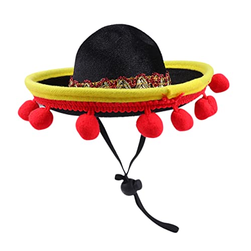 IMIKEYA Mini Mexiko Hut mit Haartolle für Karneval Lustiger Kopfschmuck für Party Accessoires Verstellbar mit Elastischem Kinnband für Erwachsene und Haustiere von IMIKEYA