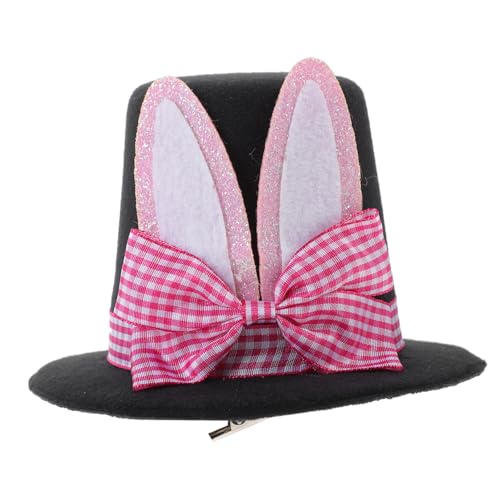 IMIKEYA Mini Osterhut Haarclip mit Hasenohren und Schleife Kleiner Dekorativer Haarclip für Festtagskostüm Bequemer Mini Hut Haarschmuck für Osterparty und Festliche Anlässe von IMIKEYA