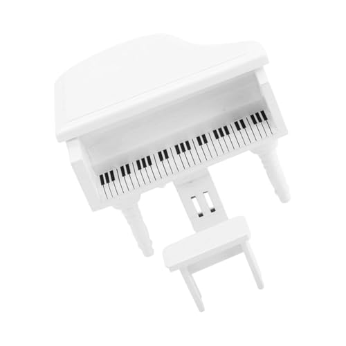 IMIKEYA Mini-Piano-Modell Miniatur Heimwerken Klavier Mini Wohnkultur Pflanzen Outdoor- Taschenklavier Werkzeug Dekoration Zubehör Für Puppenhäuser Klavierdekore Weiß Holz von IMIKEYA