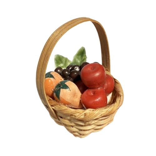 IMIKEYA Mini Realistic Fruits Model Tiny Obstkorb Für Kinder Spielen Küchenpuppenhaus Dekoration Miniatur -lebensmittelspielzeug Für Schulbüro Und Partykonsum von IMIKEYA