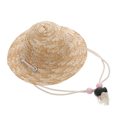 IMIKEYA Mini-Strohhut Haustier-Miniatur-Strohhut Puppen Mini Strohhut Mini -Strohhut Puppen-Miniatur-Strohhut Khaki von IMIKEYA