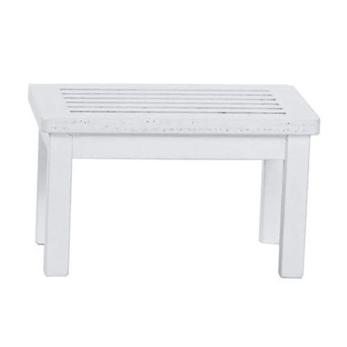 IMIKEYA Mini Tischmodell für Puppenhaus Weißes Miniaturmöbel Dekoration für Minihäuser Handgefertigtes Holzdesign für Kreative Szenen für Sammler und DIY Projekte von IMIKEYA
