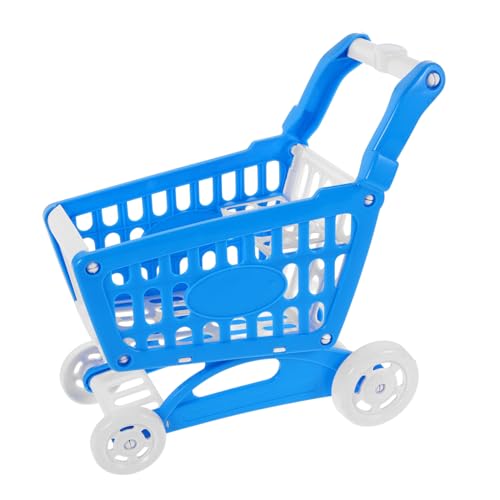 IMIKEYA Mini-einkaufswagen- Obst Miniatur-puppenwagen Lebensmittelgeschäft Mini-supermarkt-handwagen Einkaufswagen Für Ab 2 Jahren -einkaufswagen Plastik Blue von IMIKEYA