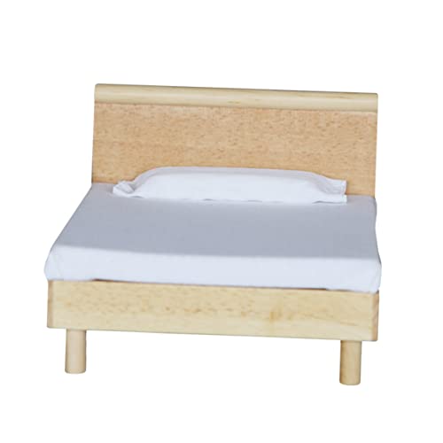 IMIKEYA Miniatur Doppelbett Kissen Puppenhaus Zubehör Für Schlafzimmer Modernes Design Natürlichem Farbton Perfektes Miniaturbett Für DIY Miniaturwelten IMIKEYA Miniatur Doppelbett Kissen Puppenhaus Zubehör Für Schlafzimmer Modernes Design Natürlichem Farbton Perfektes Miniaturbett Für DIY Miniaturwelten von IMIKEYA