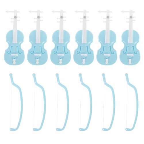 IMIKEYA Miniatur-Geige 6 Stück Kunststoff Mini-Musikinstrumente Modell Puppenhaus-Möbel Ornamente Für Puppenhaus-Zubehör Himmelblau von IMIKEYA