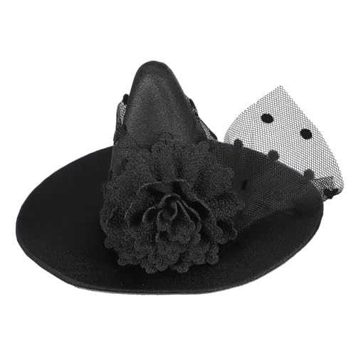 IMIKEYA Miniatur Hexenhut aus Leichtem für Halloween Kostüm und Party Kleines Mesh Hexenhut Accessoire für Masquerade Dekorativer Cosplay Kopfschmuck von IMIKEYA