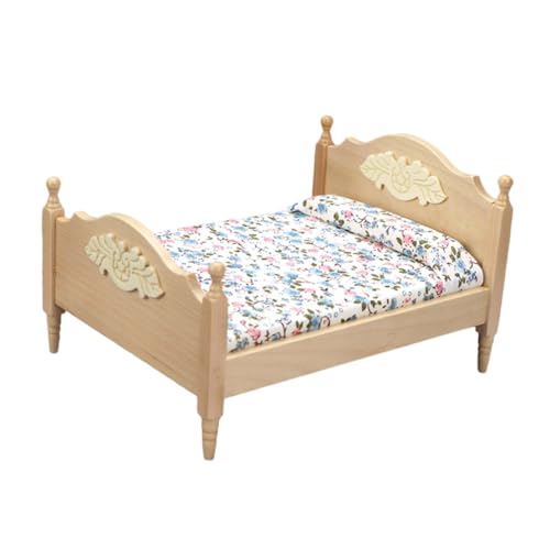 IMIKEYA Miniatur Holz Doppelbett Für Puppenhaus Realistisches Spielzeugmöbel Für Kinderzimmer Dekoration Fotografie Requisiten Und Mini Ornamente IMIKEYA Miniatur Holz Doppelbett Für Puppenhaus Realistisches Spielzeugmöbel Für Kinderzimmer Dekoration Fotografie Requisiten Und Mini Ornamente von IMIKEYA
