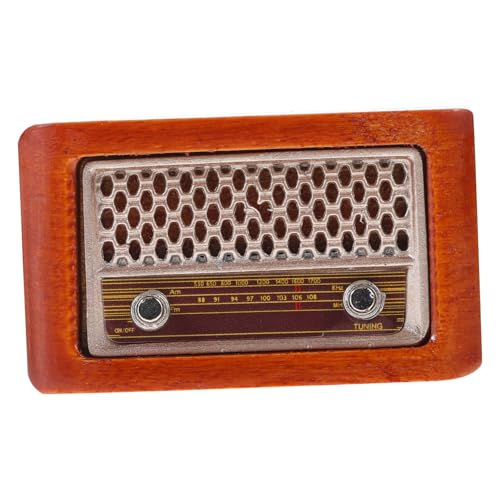 IMIKEYA Miniatur-Retro-Radio Spielhauszubehör Mini-Radio-statuen Mini-radiomodelle Simulationsfunkmodelle Kleine Radiomodelle Winziges Radiodekor Dekorative Winzige Radiomodelle Holz Brown von IMIKEYA