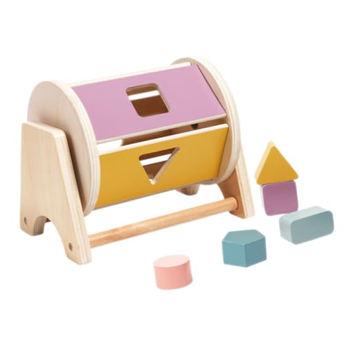 IMIKEYA Montessori-lehrmittel – Holztrommel Zum Sortieren Von Formen Spielzeug Zur Feinmotorik Für Kinder Pädagogische Trommel Für Kleinkinder Sicher Und Tragbar von IMIKEYA