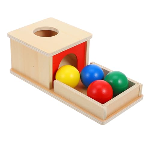 IMIKEYA Montessori Zielkasten Aus Holz Für Fördert Hand Augen Koordination Und Frühe Bildung Mit Bunten Bällen Ideales Lernspielzeug Für Jungen Und Mädchen Ab Jahr von IMIKEYA